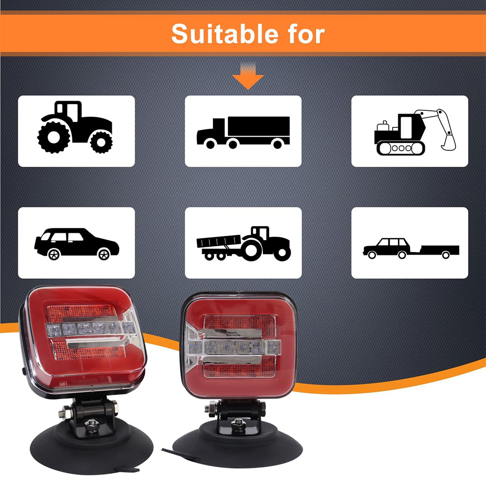 ORPRO 5023B LED Wireless Magnetic Trailer Lights, 7-Pin to 4-Way Adapter, IP67, for Trucks, RVs, Boats