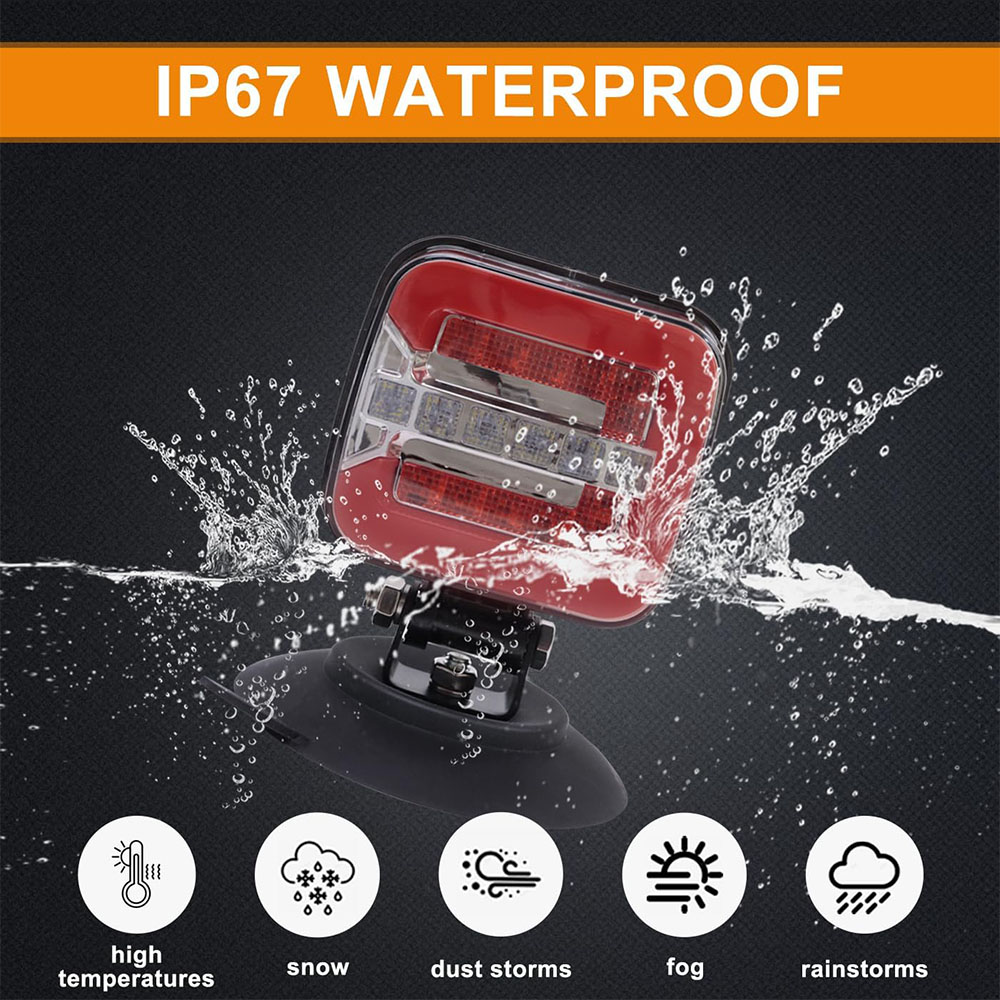 ORPRO 5023B LED Wireless Magnetic Trailer Lights, 7-Pin to 4-Way Adapter, IP67, for Trucks, RVs, Boats