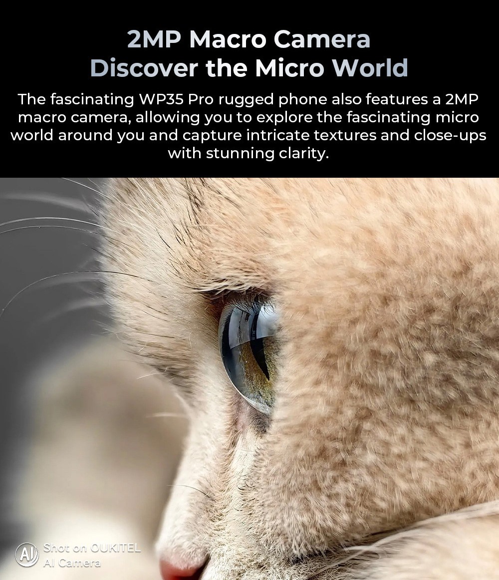 OUKITEL WP35 Pro Robustes Telefon, 11000 mAh großer Akku, 6,6 Zoll FHD+ Bildschirm, Dual-SIM, 64MP+32MP Kamera, NFC/OTG/BT5.2/GPS, Schwarz