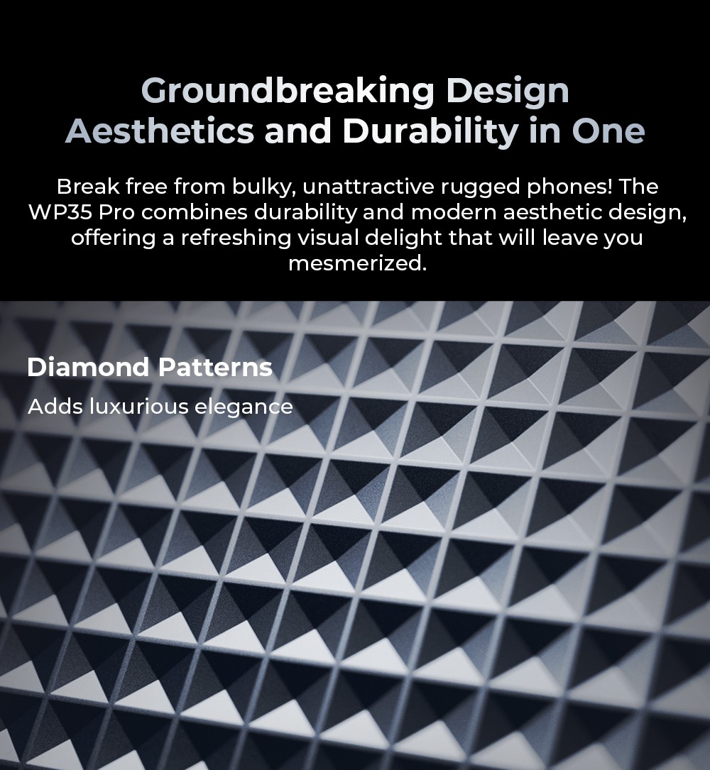 OUKITEL WP35 Pro Robustes Telefon, 11000 mAh großer Akku, 6,6 Zoll FHD+ Bildschirm, Dual-SIM, 64MP+32MP Kamera, NFC/OTG/BT5.2/GPS, Schwarz