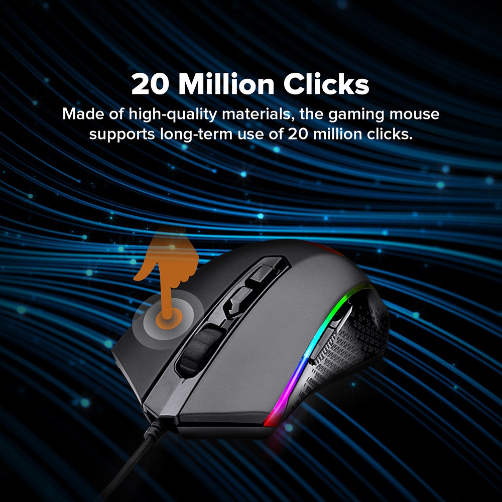 Redragon S101-K-DE Kabelgebundene Tastatur- und Mauskombination, RGB-Tastatur mit Hintergrundbeleuchtung, 4200-DPI-Maus, deutsches QWERTZ-Layout, Schwarz