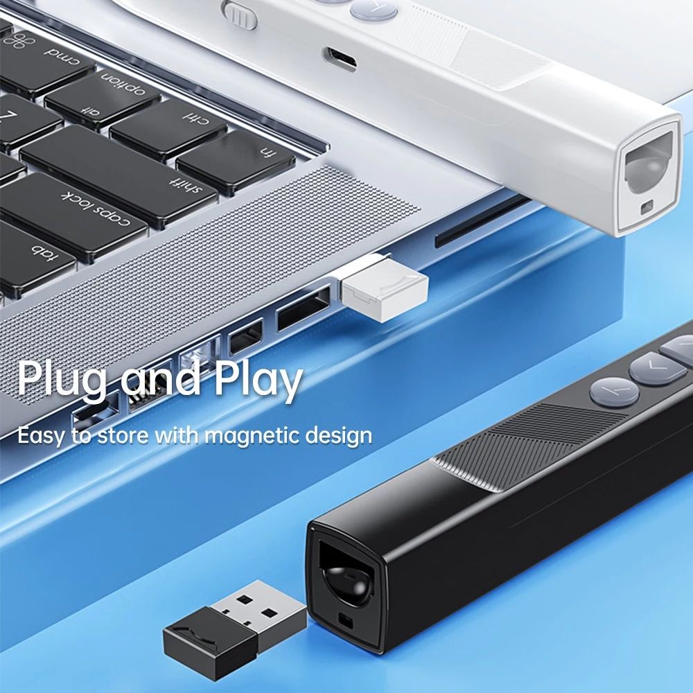 S18Pro Wireless Laser Pointer with Telescopic Stick, Black