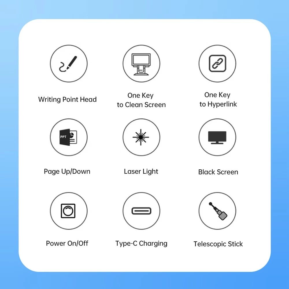 S18Pro Wireless Laser Pointer with Telescopic Stick, Black