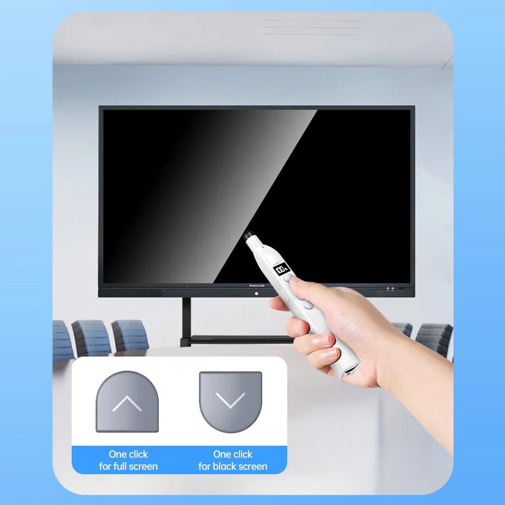 S18Pro Wireless Laser Pointer for Presentation with Telescopic Stick, White