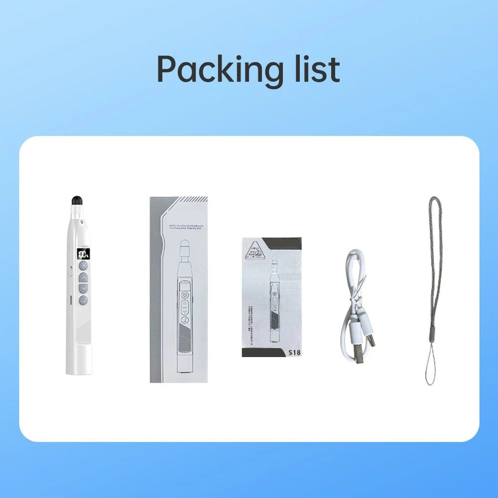 S18Pro Wireless Laser Pointer for Presentation with Telescopic Stick, White