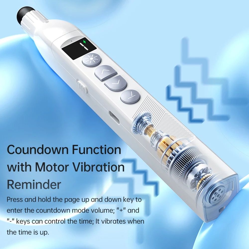 S18Pro Wireless Laser Pointer for Presentation with Telescopic Stick, White