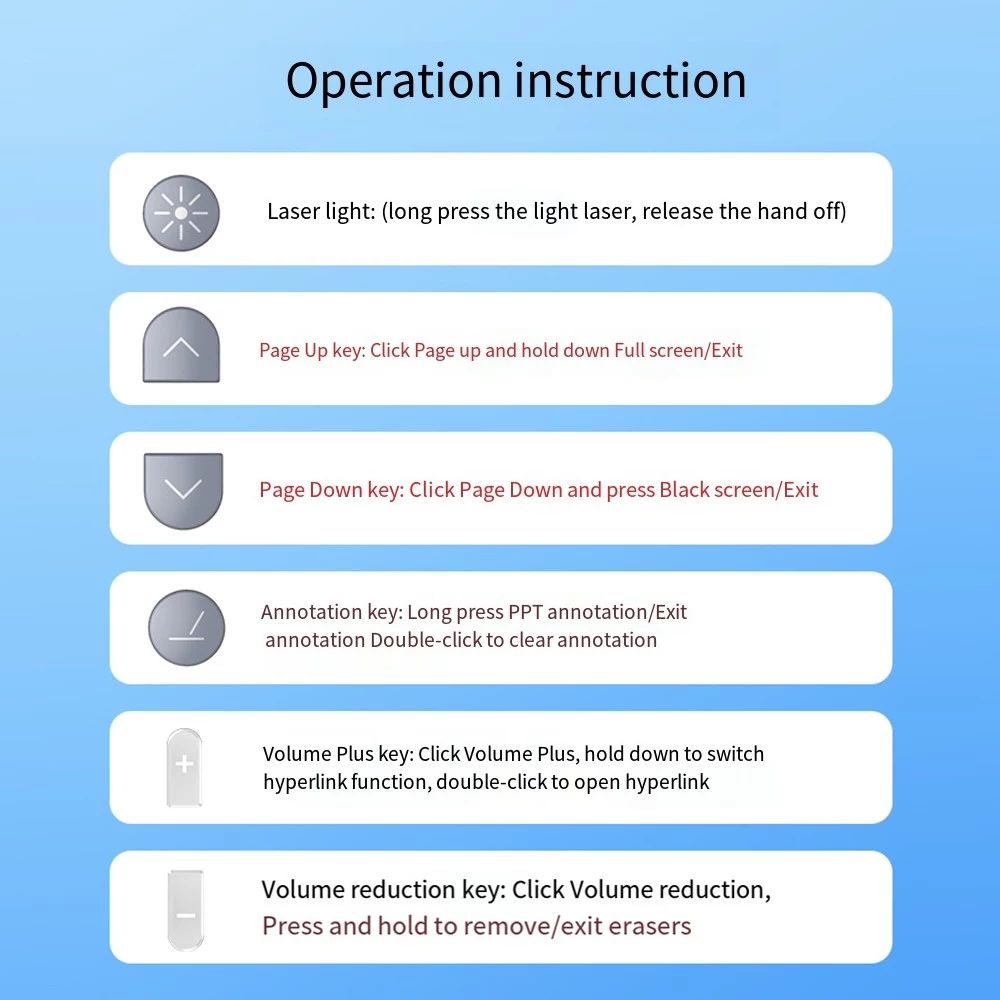S18Pro Wireless Laser Pointer for Presentation with Telescopic Stick, White