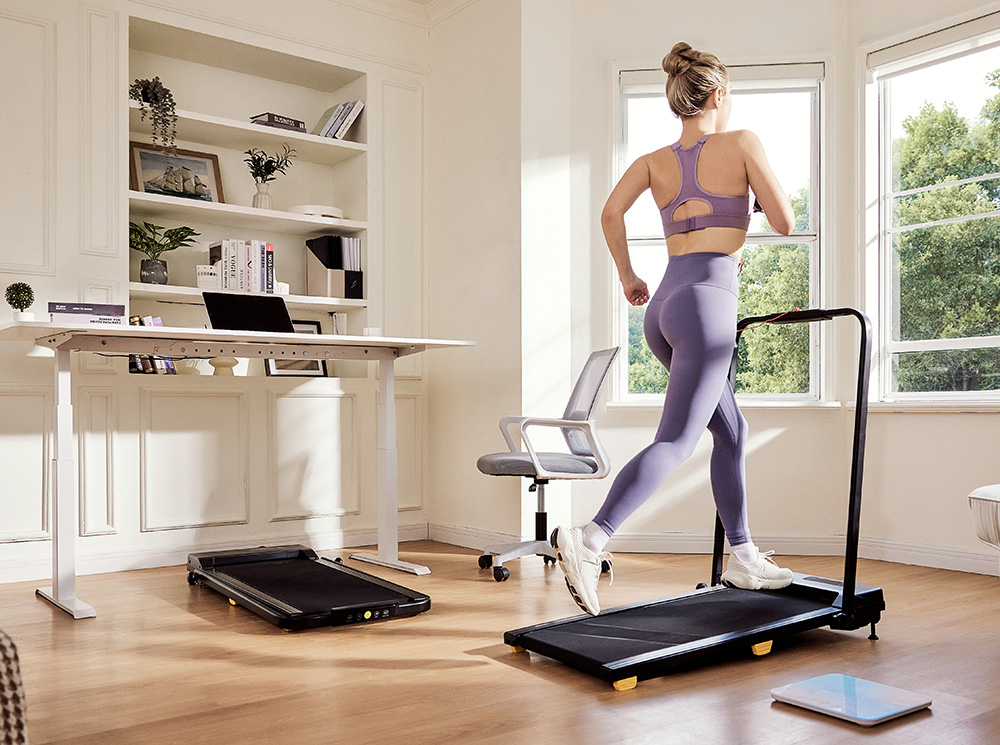 SYSURO S1L MIX Walking Pad Laufband, 2,5 PS Motor, 0,6-6,2 MPH Geschwindigkeit, HIIT-Modus, 9 % Steigung, 5-lagiges Laufband, <45 dB leise, faltbar