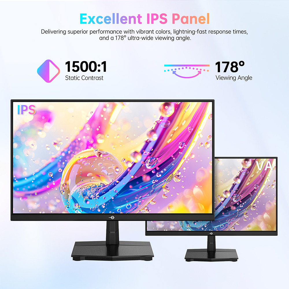 Refurbished TITAN ARMY P2418C Office Monitor, 23.8 inch 1920*1080 16:9 CSOT IPS Screen, 144Hz Refresh Rate, 1500:1 Contrast Ratio, 178° Viewing Angle, HDR400, 6 Scenario Modes, Low Blue Light & Flicker-free, Supports VESA Mount