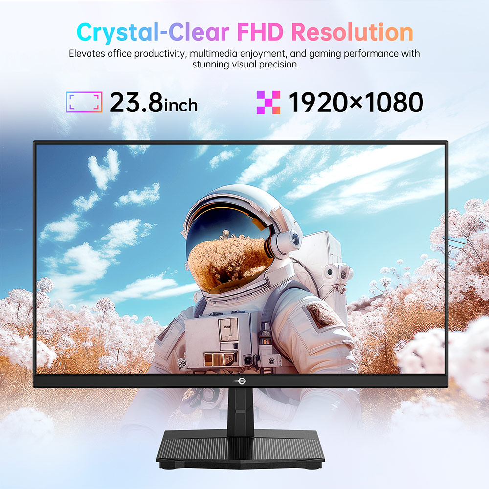 Refurbished TITAN ARMY P2418C Office Monitor, 23.8 inch 1920*1080 16:9 CSOT IPS Screen, 144Hz Refresh Rate, 1500:1 Contrast Ratio, 178° Viewing Angle, HDR400, 6 Scenario Modes, Low Blue Light & Flicker-free, Supports VESA Mount