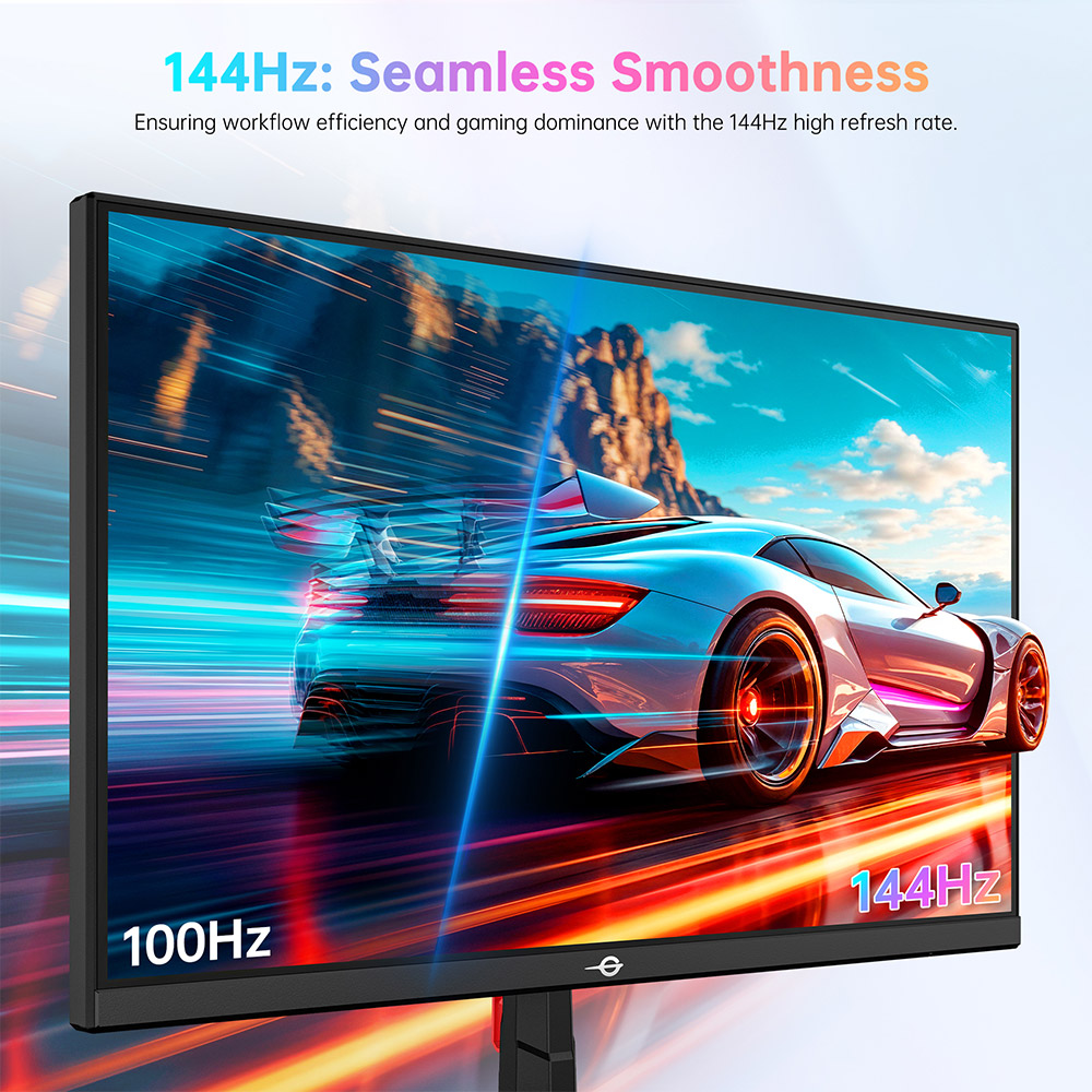 Refurbished TITAN ARMY P2418C Office Monitor, 23.8 inch 1920*1080 16:9 CSOT IPS Screen, 144Hz Refresh Rate, 1500:1 Contrast Ratio, 178° Viewing Angle, HDR400, 6 Scenario Modes, Low Blue Light & Flicker-free, Supports VESA Mount