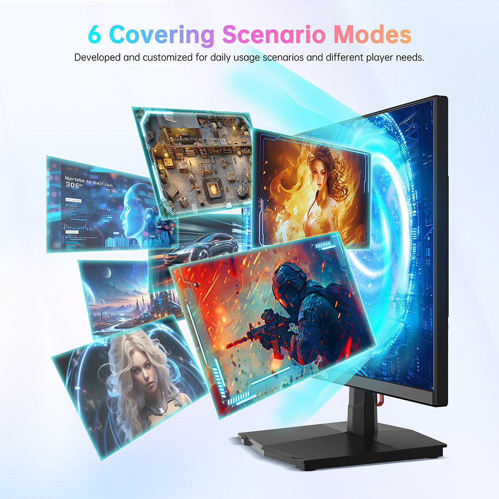 Refurbished TITAN ARMY P2418C Office Monitor, 23.8 inch 1920*1080 16:9 CSOT IPS Screen, 144Hz Refresh Rate, 1500:1 Contrast Ratio, 178° Viewing Angle, HDR400, 6 Scenario Modes, Low Blue Light & Flicker-free, Supports VESA Mount