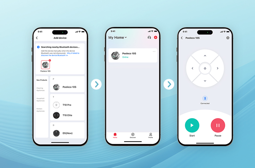 Robot nettoyeur de piscine Ultenic Pooleco 10s, autonomie de 90 min, télécommande/application, 5 200 mAh, 3 moteurs, pour piscines creusées/hors sol jusqu'à 850 pi²