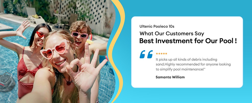 Robot nettoyeur de piscine Ultenic Pooleco 10s, autonomie de 90 min, télécommande/application, 5 200 mAh, 3 moteurs, pour piscines creusées/hors sol jusqu'à 850 pi²