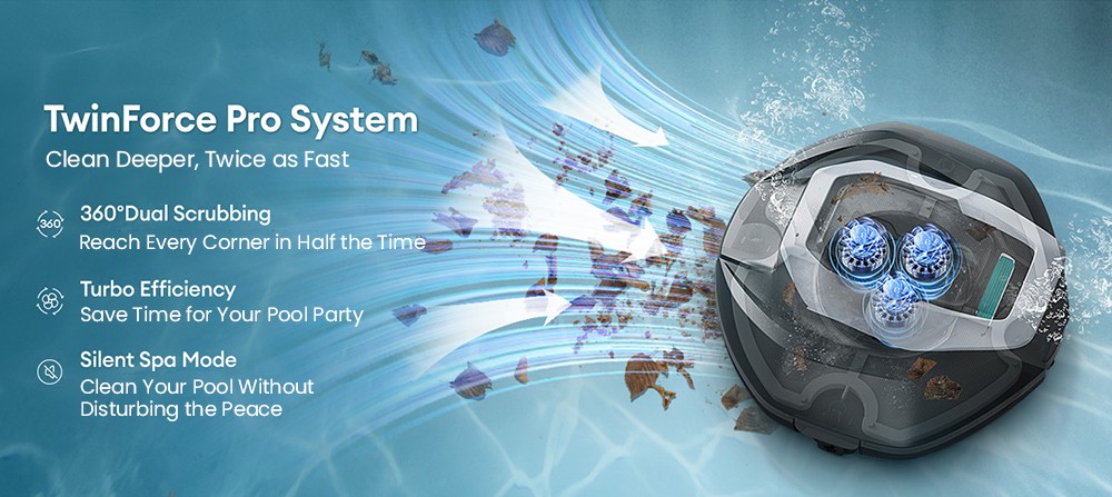 Robot nettoyeur de piscine Ultenic Pooleco 10s, autonomie de 90 min, télécommande/application, 5 200 mAh, 3 moteurs, pour piscines creusées/hors sol jusqu'à 850 pi²