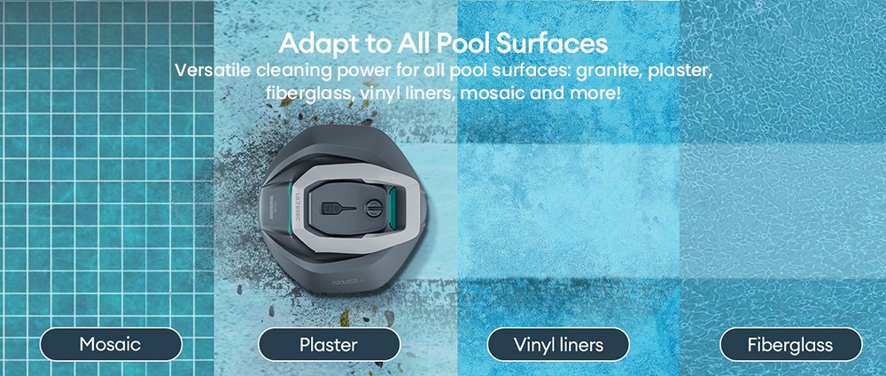 Robot nettoyeur de piscine Ultenic Pooleco 10s, autonomie de 90 min, télécommande/application, 5 200 mAh, 3 moteurs, pour piscines creusées/hors sol jusqu'à 850 pi²