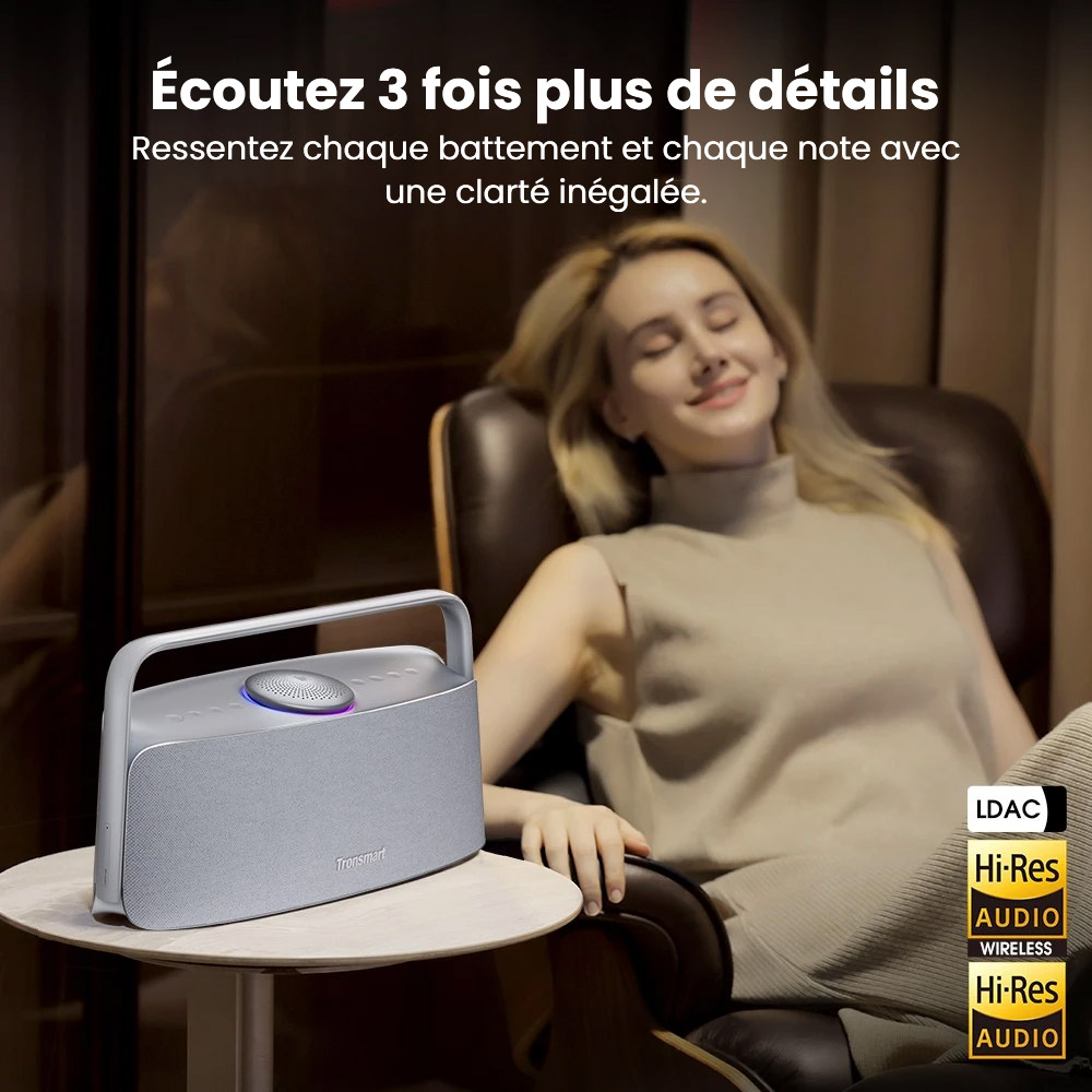 Enceinte audio spatiale domestique Tronsmart Fiitune X30, son haute résolution, autonomie de 14 heures