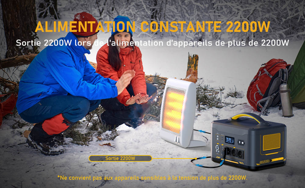VTOMAN Jump 2200 Station d'Énergie, 1548Wh LiFePO4, 2200W AC, Extensible à 3096Wh