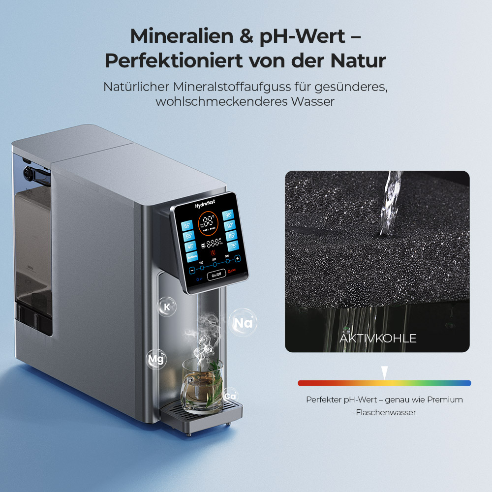 Hydrofast W100 Wasserreiniger für die Arbeitsplatte mit heißem und raumwarmem Wasser, 8 Temperaturen