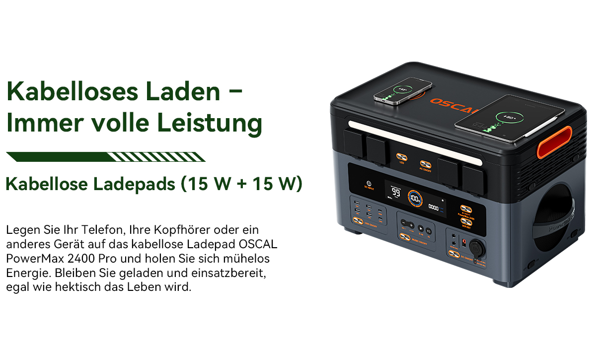 Blackview Oscal PowerMax 2400 Pro Powerstation, 2016Wh 2400W, LiFePO4 3500+ Zyklen, 1.2h Schnellladung, Smart App