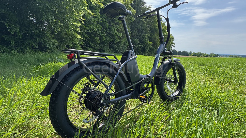Touroll S2 Vélo électrique, puissance maximale de 650 W, batterie 48 V 15 Ah, pneu 20 x 4,0 pouces, vitesse maximale de 25 km/h, autonomie maximale de 150 km, frein à disque mécanique et frein électrique, amortisseur mécanique, Shimano 7 vitesses