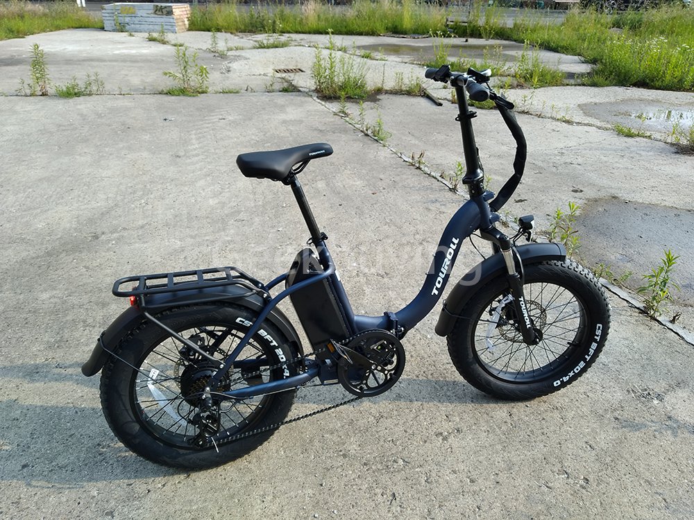 Touroll S2 Elektrofahrrad, 650 W max. Leistung, 48 V 15 Ah Akku, 20 x 4,0 Zoll Reifen, 25 km/h Max. Geschwindigkeit, 150 km max. Reichweite, mechanische Scheibenbremse & E-Bremse, mechanischer Stoßdämpfer, Shimano 7-Gang-Getriebe