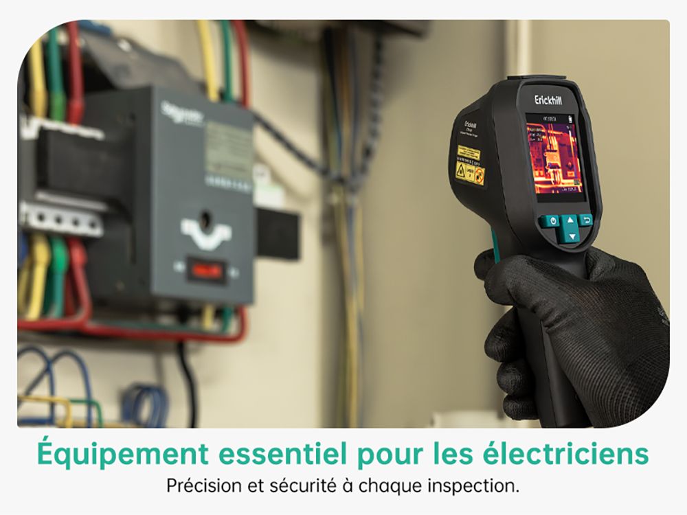 ERICKHILL ETI-01 Caméra Thermique, 240×240 IR, 20Hz, Plage de -20°C à 550°C, Détecteur Fuites HVAC, Pointeur Laser