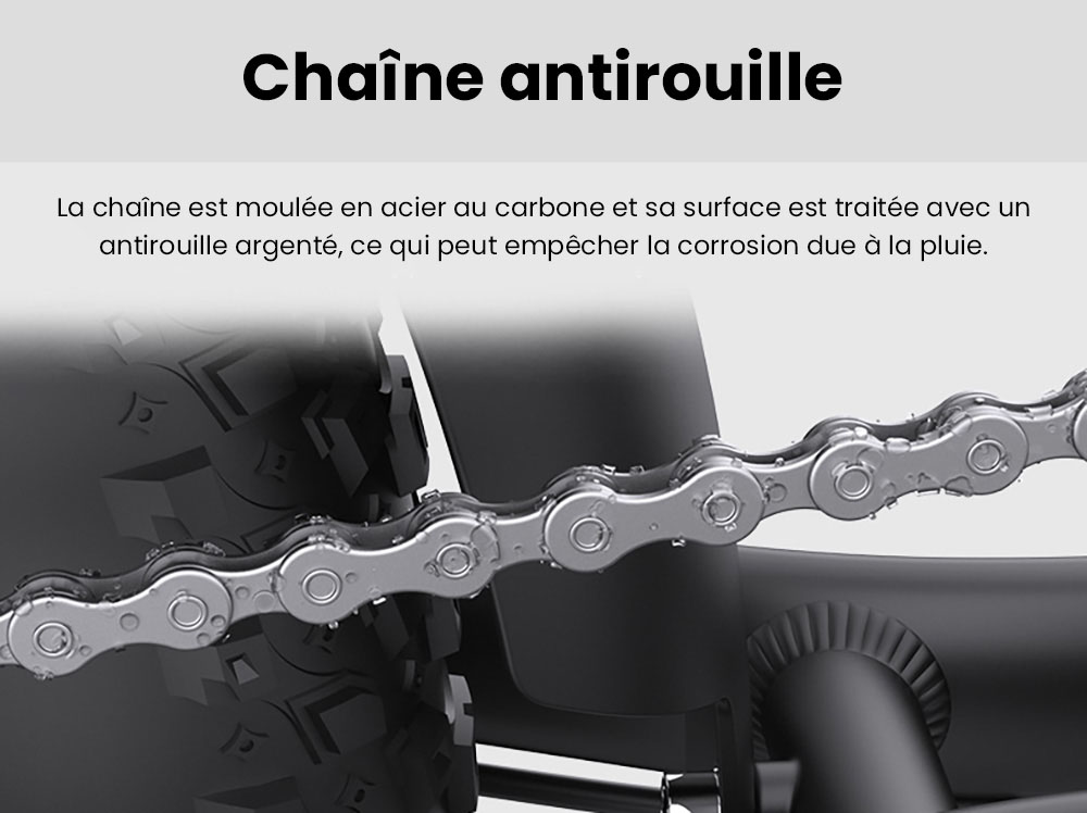 Vélo électrique pliable AVAKA K300, moteur 350 W, batterie 36 V 16 Ah, pneus 20 x 3,0 pouces, vitesse maximale 31 km/h, autonomie 100 km, freins à disque avant et arrière, écran LCD, SHIMANO 7 vitesses - Blanc