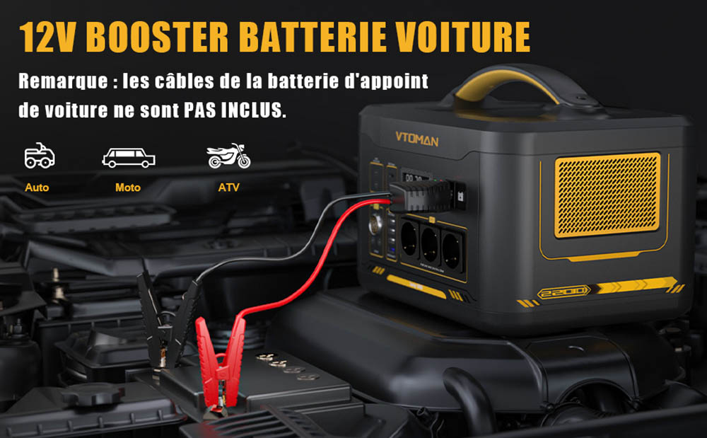 VTOMAN Jump 2200 Station d'Énergie, 1548Wh LiFePO4, 2200W AC, Extensible à 3096Wh