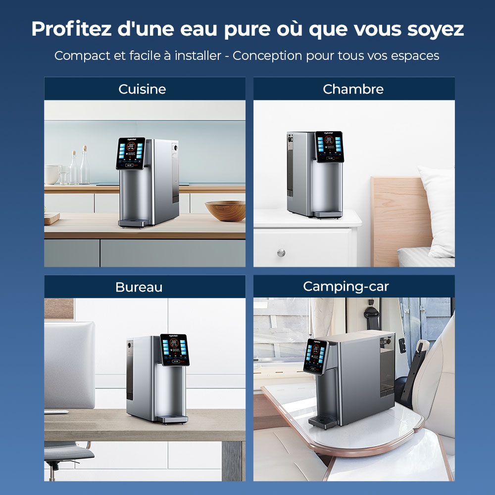 Hydrofast W100 Purificateur d'Eau Comptoir, Eau Chaude & Froide, 8 Températures