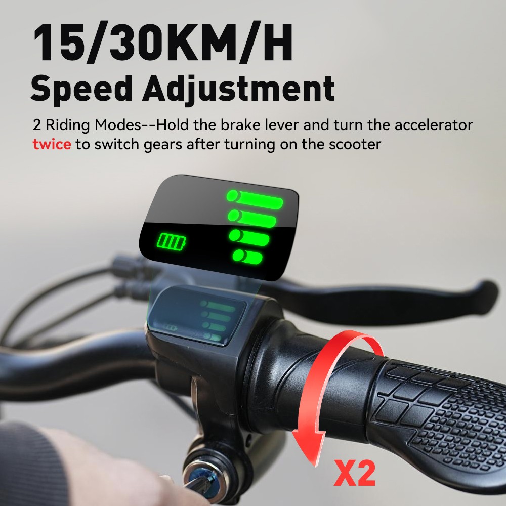 Refurbished iScooter F2 Electric Scooter with Seat & Rear Basket, 500W Motor, 36V 7.8Ah Battery, 10 inch Tires, 30km/h Max Speed, 30km Range, Front & Rear Drum Brakes, 120kg Max Load