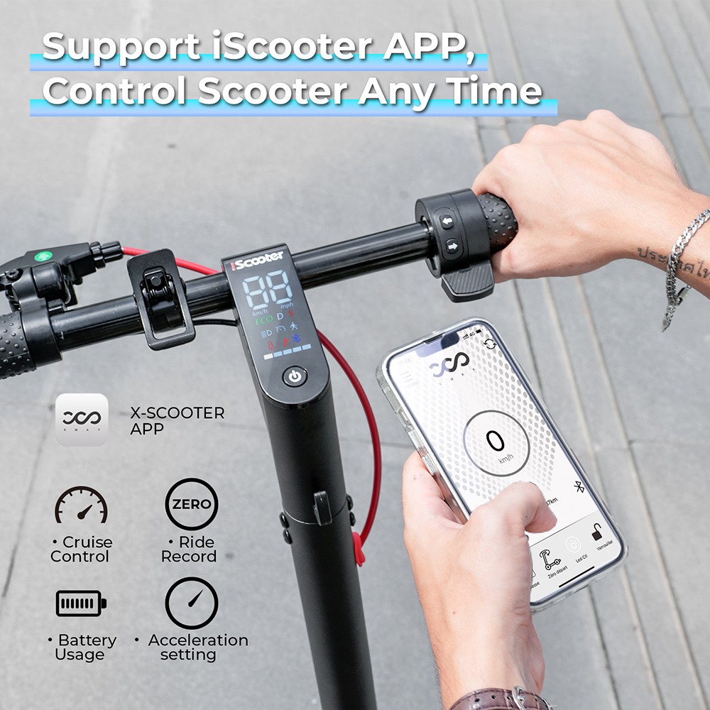 Refurbished iScooter W7 Electric Scooter, 350W Motor, 42V 7.8AH Battery, 8.5-inch Tire, 35km/h Max Speed, 30km Range, Disc Brake, Dual Shock Absorption, APP Control