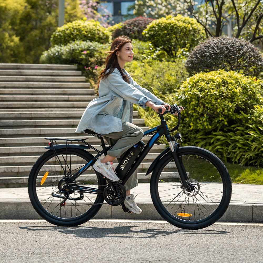 DUOTTS C29 Electric Bike 750W Mountain Bike Dual 15Ah Batteries 50km/h Max Speed Shimano 21 Speed Gear Smart APP - Black