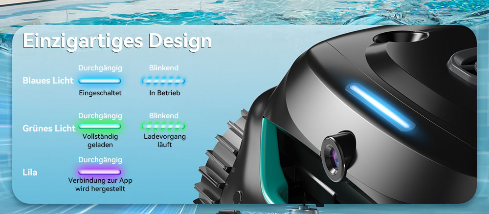 WYBOT C2 Vision kabelloser Pool-Staubsaugerroboter, Schmutzerkennung mit KI-Kamera, 8-in-1-Masterreinigung, Zweischicht-Filtration, bürstenlose Motoren für starke Saugleistung, für Pools bis zu 180 m², Schwarzgrün