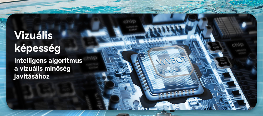 WYBOT C2 Vision vezeték nélküli medence robotporszívó, törmelékérzékelés AI kamerával, 8 az 1-ben fő tisztítás, kétrétegű szűrés, kefe nélküli motorok az erőteljes szívóerőért, akár 184 m²-es medencékhez, fekete-zöld