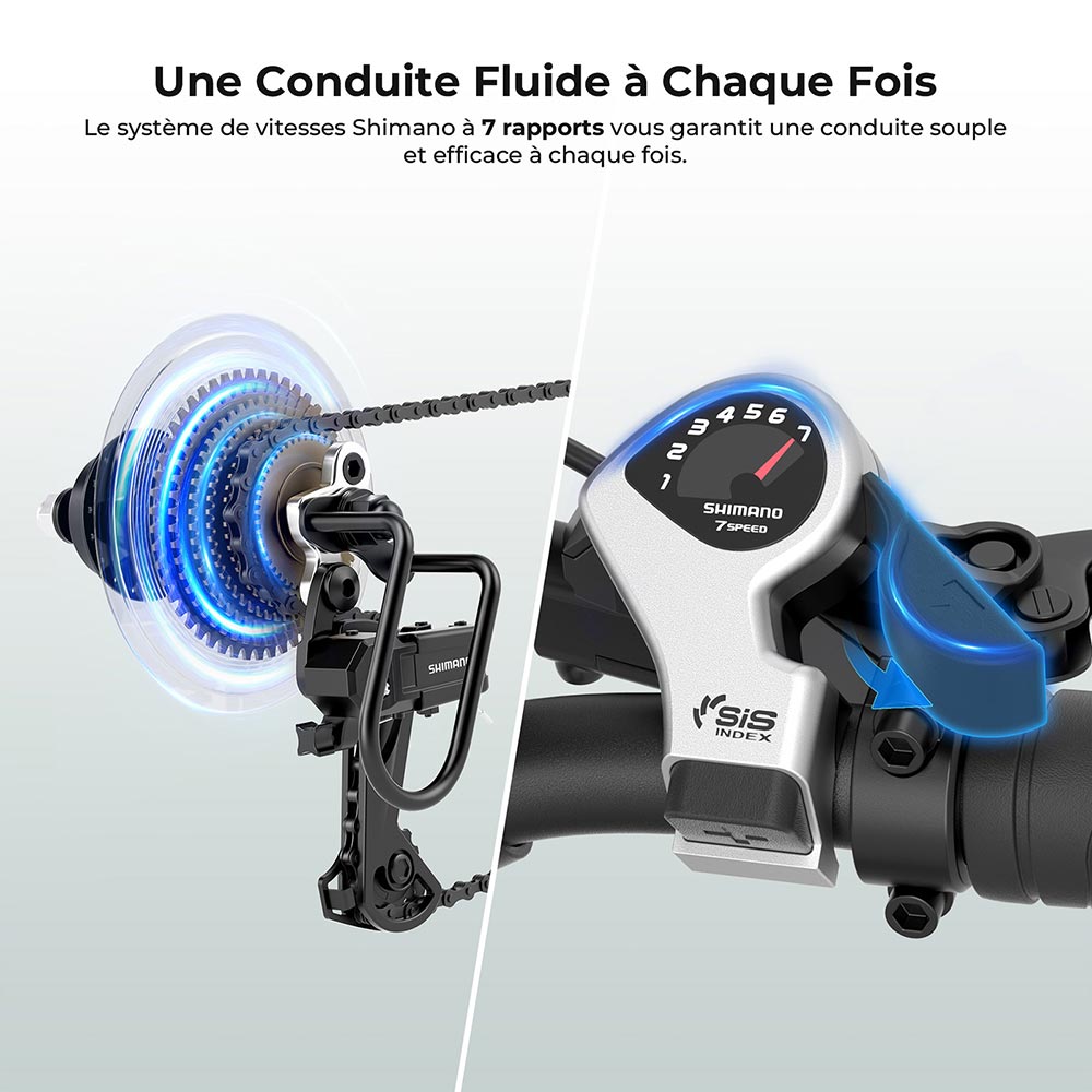 Foride Urbano 1 Vélo électrique, moteur central 250 W, batterie 36 V 13 Ah, pneus 26 pouces, vitesse maximale 25 km/h, autonomie 110 km, freins à disque hydrauliques, fourche à suspension avec blocage, transmission Shimano 7 vitesses