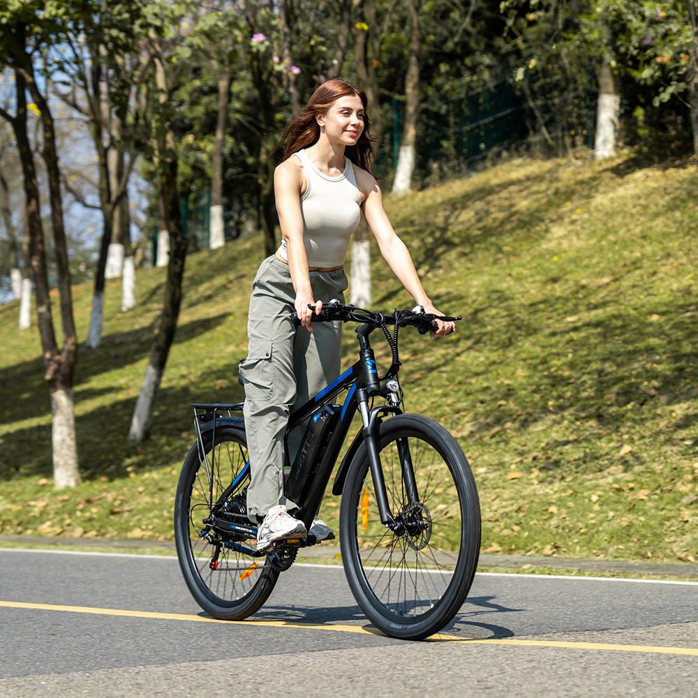 DUOTTS C29 Electric Bike 750W 29*2.1 inch Wheel 48V 15Ah Battery 80-100km Max range, 50km/h Max Speed Shimano 21 Speed Gear Electric Mountain Bike with Rear Rack IP54 Waterproof Smart APP - Black