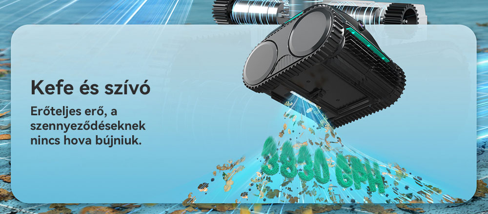 WYBOT C2 Vision vezeték nélküli medence robotporszívó, törmelékérzékelés AI kamerával, 8 az 1-ben fő tisztítás, kétrétegű szűrés, kefe nélküli motorok az erőteljes szívóerőért, akár 184 m²-es medencékhez, fekete-zöld