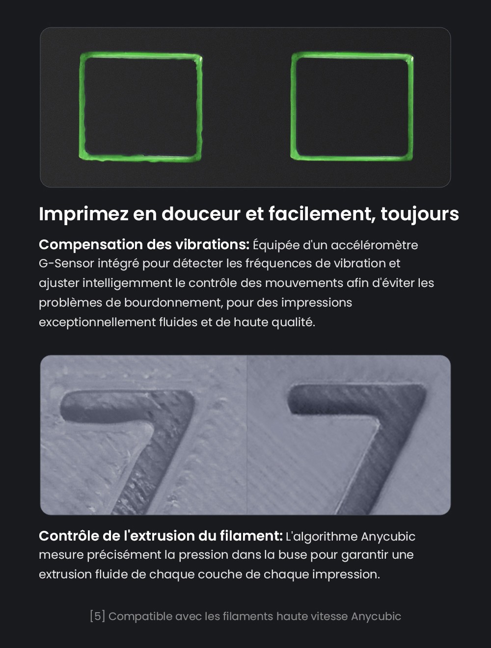 Imprimante 3D ANYCUBIC KOBRA 3 COMBO, avec ACE Pro, vitesse maximale de 600 mm/s, double système de chauffage PTC, impression multicolore intelligente, mise à niveau automatique, détection de colmatage des buses, taille extensible 250 x 250 x 260 mm