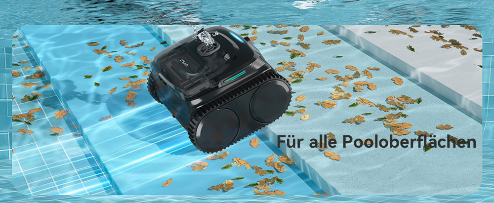 WYBOT C2 Vision kabelloser Pool-Staubsaugerroboter, Schmutzerkennung mit KI-Kamera, 8-in-1-Masterreinigung, Zweischicht-Filtration, bürstenlose Motoren für starke Saugleistung, für Pools bis zu 180 m², Schwarzgrün