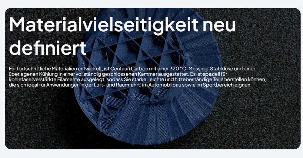 Elegoo Centauri Carbon 3D-Drucker, CoreXY 500mm/s, 320°C Düse, Carbon/PLA/ABS-kompatibel, Auto-leveling, 256*256*256mm