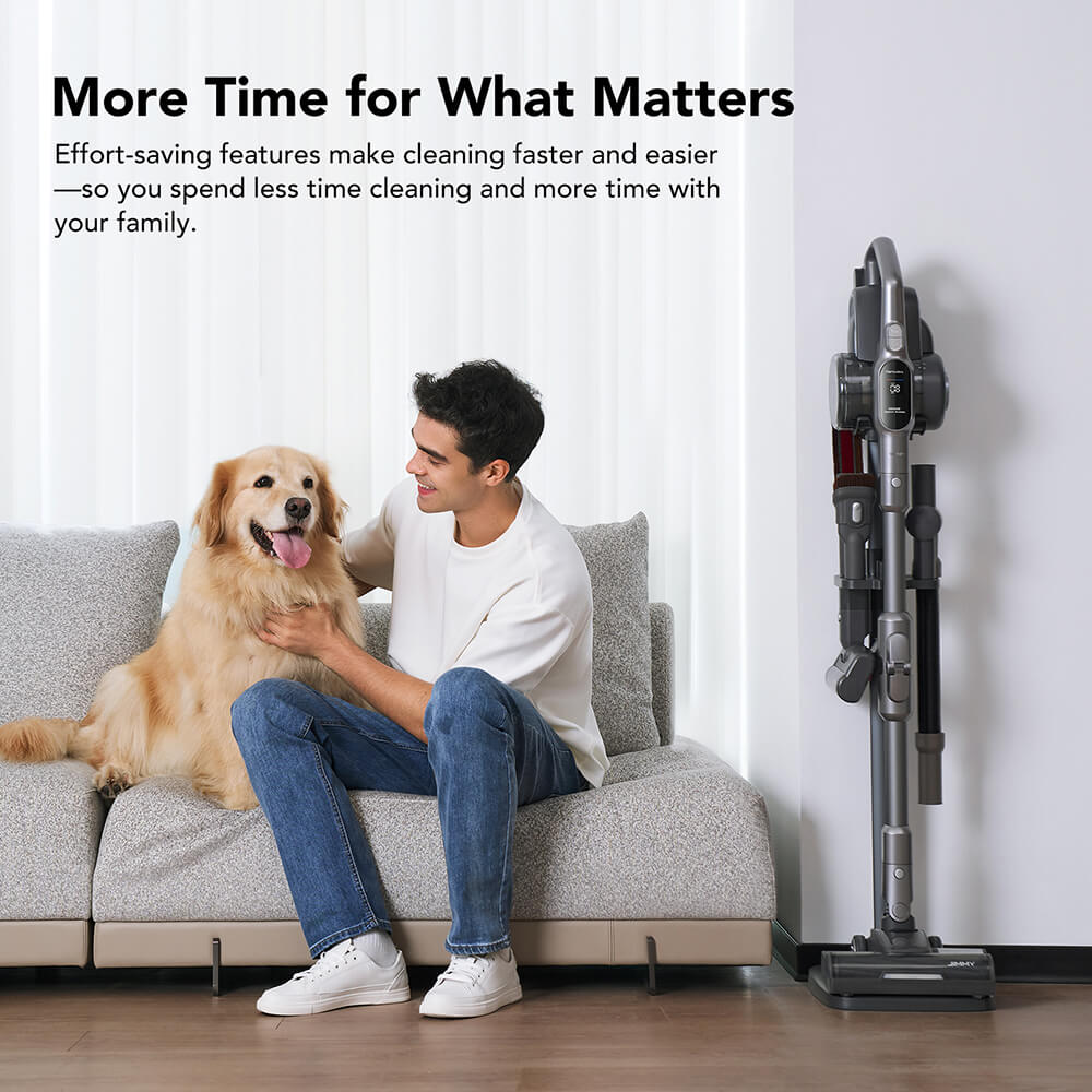 JIMMY H11 Pro Cordless Vacuum Cleaner, 700W/260AW Suction, 90 mins Runtime, Flexible Mental Tube, 7 Cleaning Tools, LED Display, for Carpets/Hard Floors - Dark Gray