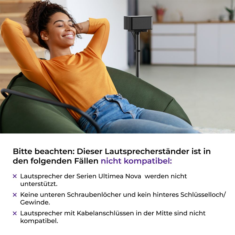 Ultimea Steady 310 Lautsprecherständer, kompatibel mit der Poseidon- und Aura-Serie