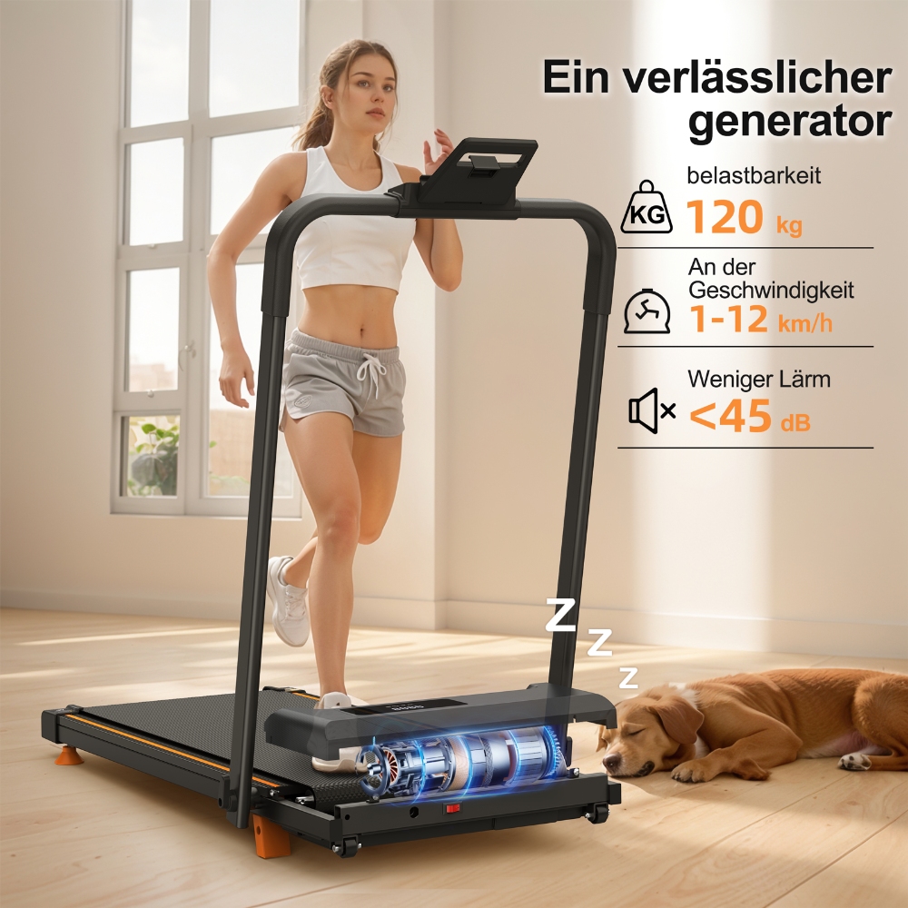Q29-1B Laufband mit Steigung, 2,5 PS-Motor, voreingestellte Programme P1–P12, 120 kg Kapazität, APP und Fernbedienung