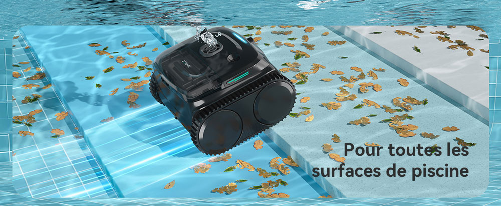 Aspirateur robot de piscine sans fil WYBOT C2 Vision, détection de débris avec caméra AI, nettoyage principal 8 en 1, filtration à deux couches, moteurs sans balais pour une aspiration puissante, pour piscines jusqu'à 1940 pieds carrés, noir vert