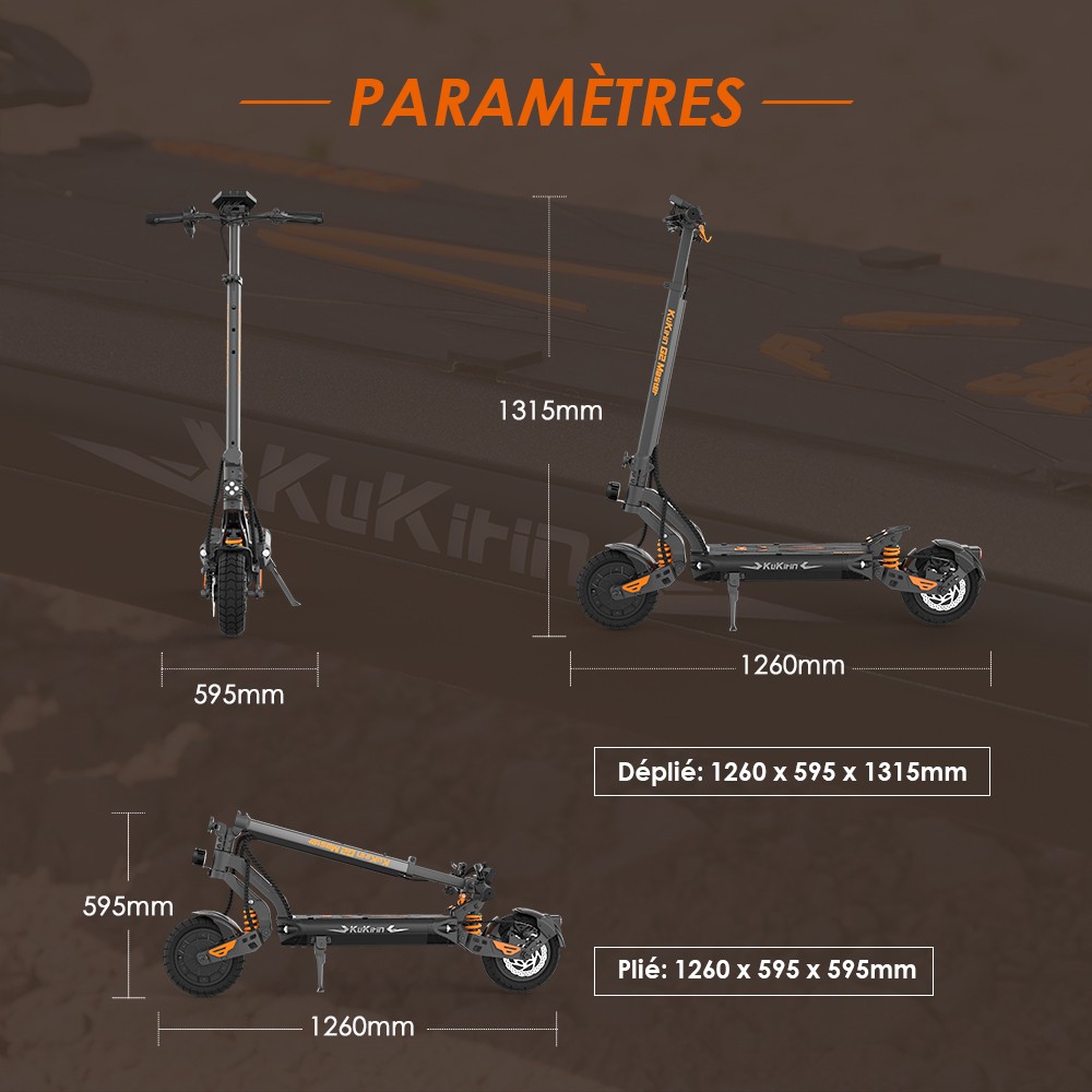 (2025 version) KuKirin G2 Master Trottinette électrique, pneus pneumatiques tout-terrain 10