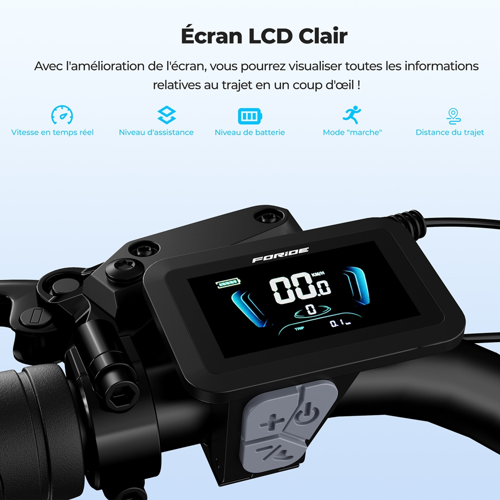 Foride Urbano 2 Vélo électrique, moteur central 250 W, batterie 36 V 13 Ah, pneus 26 pouces, vitesse maximale 25 km/h, autonomie 100 km, frein à disque hydraulique, suspension avec blocage, transmission Shimano 7 vitesses