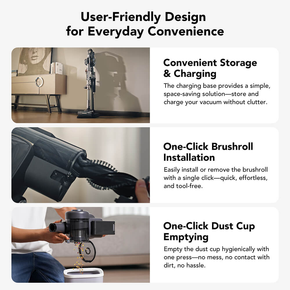 JIMMY H11 Pro Cordless Vacuum Cleaner, 700W/260AW Suction, 90 mins Runtime, Flexible Mental Tube, 7 Cleaning Tools, LED Display, for Carpets/Hard Floors - Dark Gray