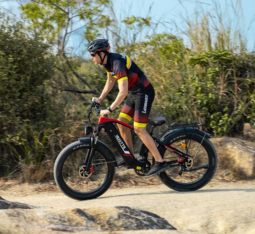 DUOTTS F26 Electric Mountain Bike 750W*2 Dual Motors Samsung 48V 20Ah Battery 26*4.0 Inch Fat Tires 55Km/h Max Speed 55 Degree Climbing Smart Color Display APP Dual Disc Brakes 150KG Max Load 100KM Range Smart APP - Black