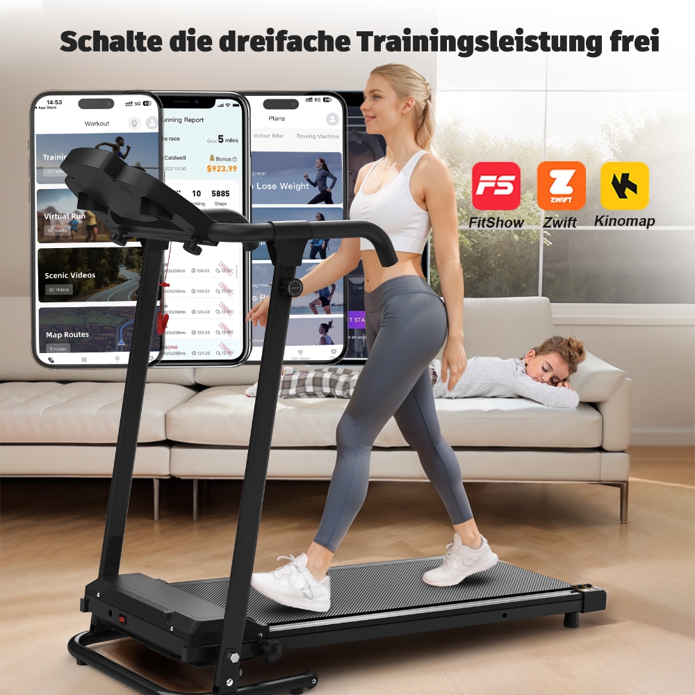 Q30-5 Faltbares Laufband, 2,5-PS-Motor, Smart-App, 3 Modi und LED-Anzeige
